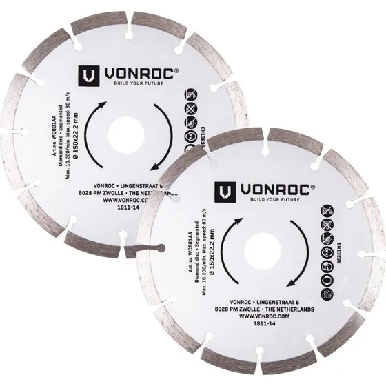 VONROC Diamantklinge Universel 150mm - 2 stk.
