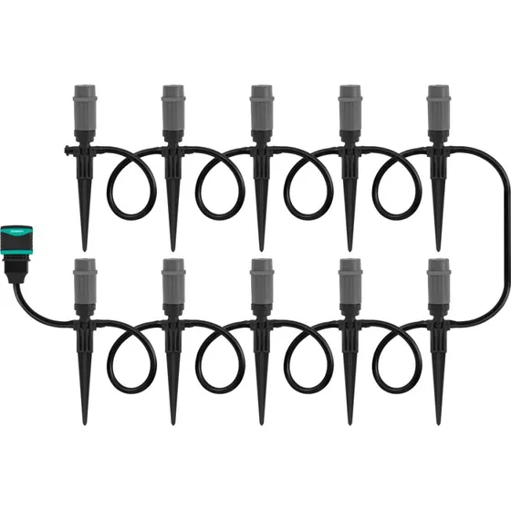 VONROC Vandingssystem 15m | 3-i-1 Dryp, Spray & Tåge | 10 Dyser