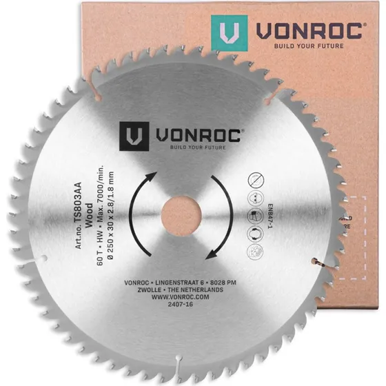 VONROC 60T Savklinge Ø250mm til Bordrundsav