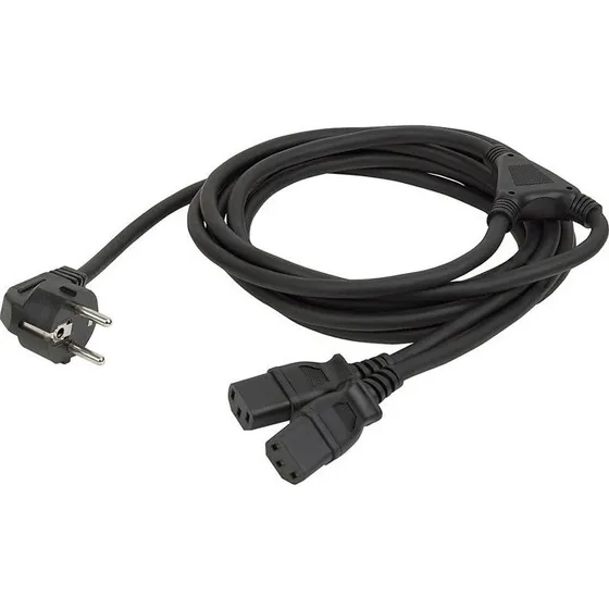 Schuko til 2x IEC Apparatkabel - 3 meter