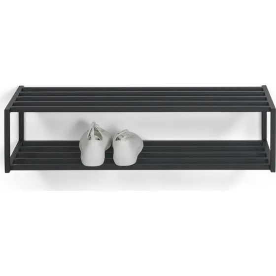 Spinder Design School skohylde, 2 hylder, sort stål (78x30,5 cm)