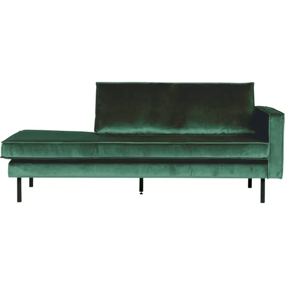 WOOOD Rodeo Daybed i velour, forest grøn, 203x86 cm, højrevendt