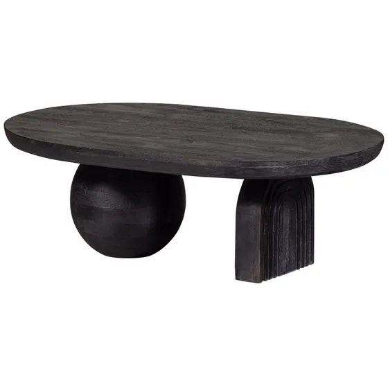 WOOOD Collection Steppe sofabord i mat sort mangotræ, 110x72 cm