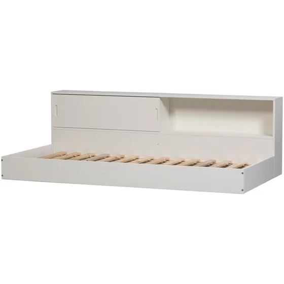 WOOOD Carter juniorseng med opbevaring, hvid fyrretræ (90x200)
