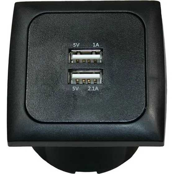 Haba C-Line USB-pistorasiat 2 x USB-A, sort