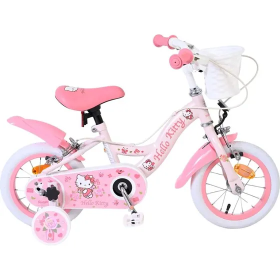 Volare Hello Kitty Børnecykel 12'' med støttehjul - Lyserød