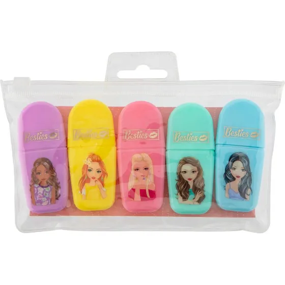 Besties Mini Highlighters - 5 stk. Assorterede farver