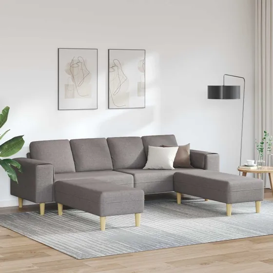 vidaXL Stue Sofa 3 stk. Gråbrun Polyester