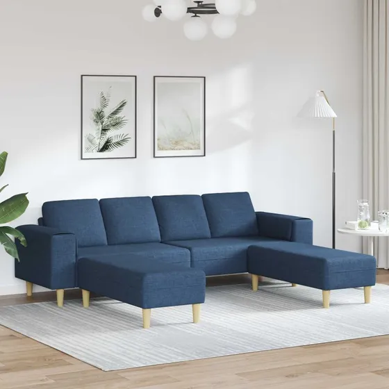 vidaXL Stue Sofa 3 stk. Blå Polyester