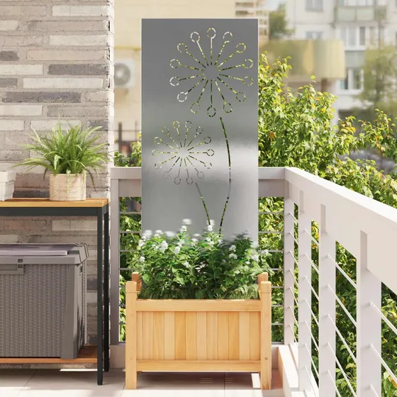vidaXL Haveprivatlivsskærm Fretwork Sølv 50 x 140 cm