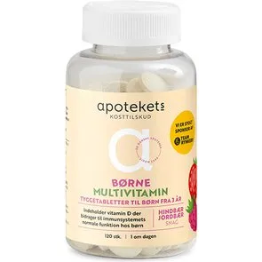 Apotekets Børne Multivitamin tyggetabletter 120 stk