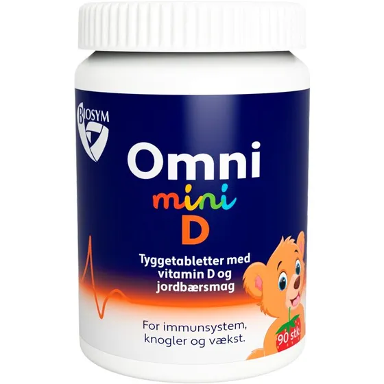Biosym OmniMini D tyggetabletter 90 stk (10 μg D3)