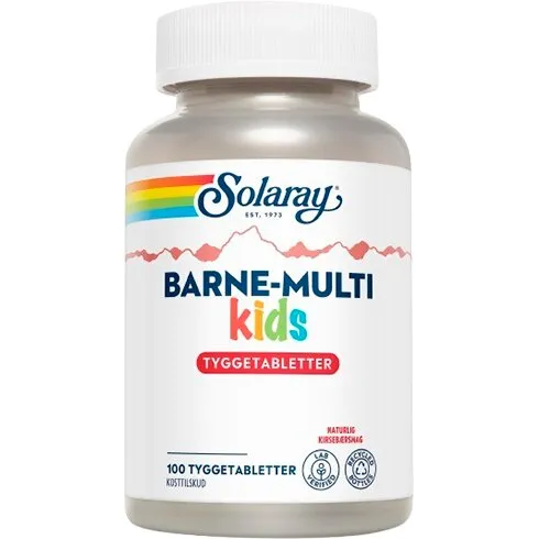 Solaray Barne-Multi 100 tyggetabletter (3-10 år)
