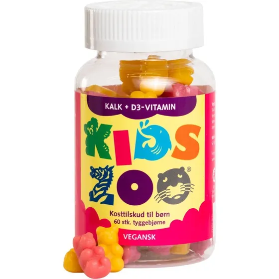 Kids Zoo Kalk + D‑vitamin 60 tyggebjørne