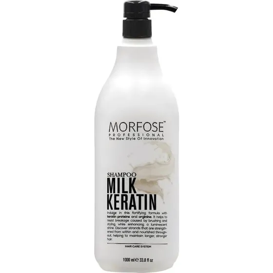 Morfose Keratin Shampoo - Genopbyggende til skadet hår, 1000 ml