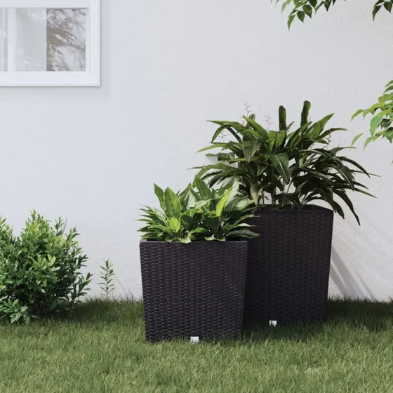 vidaXL Plantekrukke Rattanlook Antracit 21/32 L