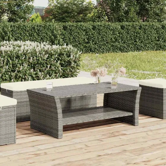 vidaXL sofabord 100x50x40 cm polyrattan grå