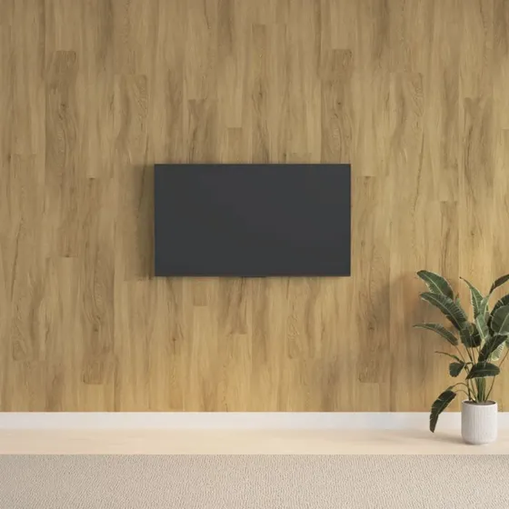 vidaXL vægpaneler i trælook PVC, brun, 2,06 m²