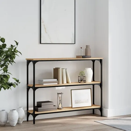 vidaXL konsolbord 100x22,5x75 cm i sonoma-eg
