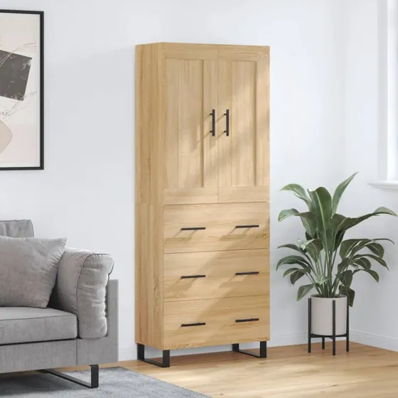vidaXL højskab 69,5x34x180 cm i sonoma-eg