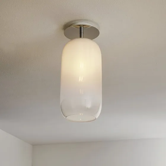 Artemide Gople Loftlampe - Hvid mundblæst glas