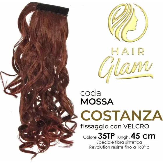 Coda Hair Glam Costanza Mossa Ponytail med Velcro - 45 cm