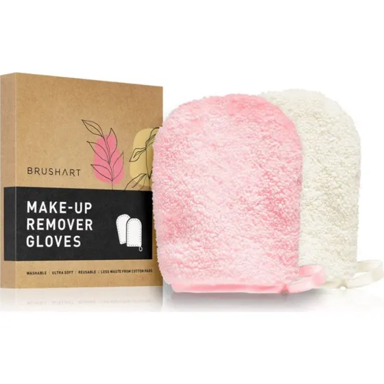 Brushart Make-up Fjernelse Handsker, Pink Creme, 2 stk.