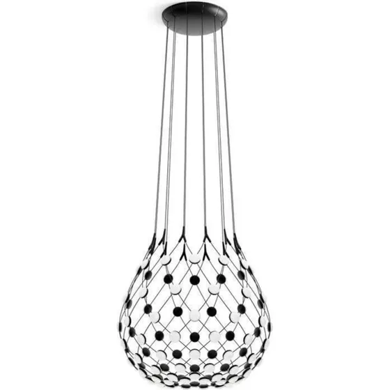 Luceplan Mesh Pendellampe Ø80 cm, Sort, Wireless Kit