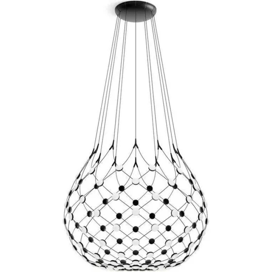Luceplan Mesh Pendellampe Ø100 cm, Sort, Wireless Kit