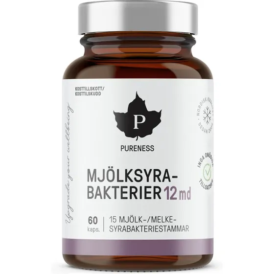 Pureness Mælkesyrebakterier 12 md 60 kapsler