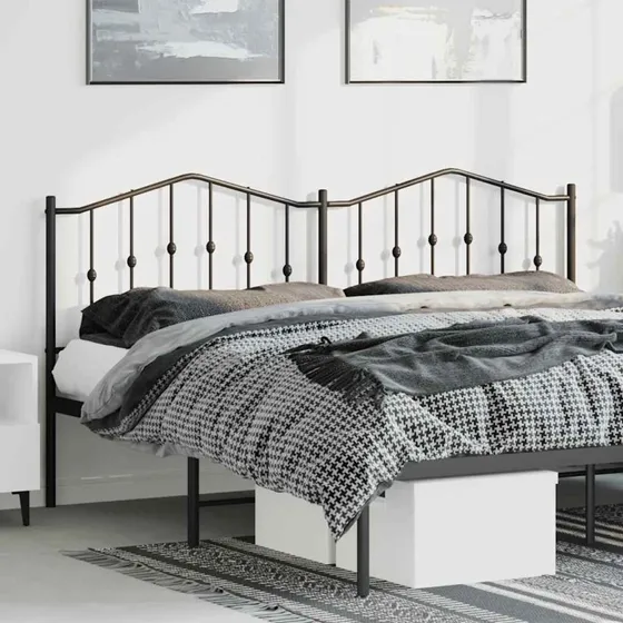 vidaXL udskiftningsgavl i metal, 193 cm, sort