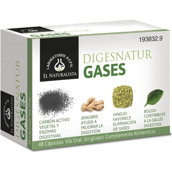 El Natural Digesnatur Gas 650 mg - 48 kapsler