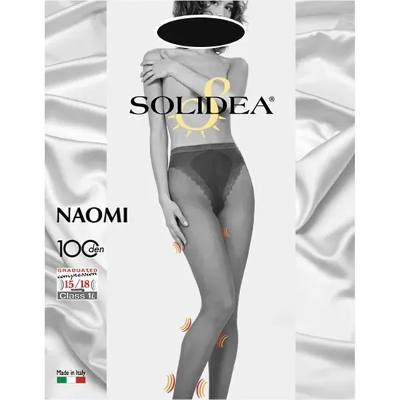 Solidea Naomi 100 Denier Kompressionsstrømpe 15-18mmHg Sort XXL