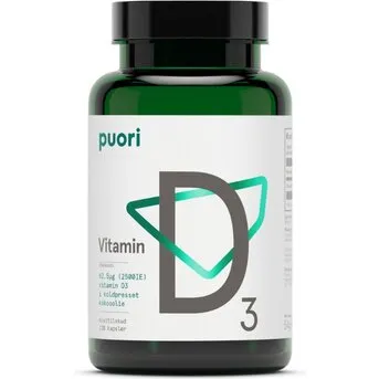 Puori D3 D‑Vitamin 10 µg, 60 kapsler