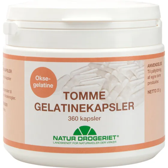 Natur Drogeriet Tomme Gelatinekapsler 360 stk (størrelse 0)