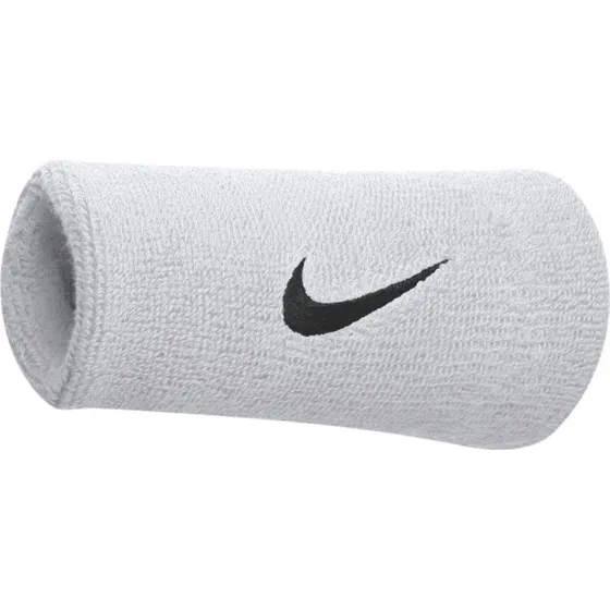 Nike Swoosh Doublewide Wristbands 2-pak - Hvid/Sort
