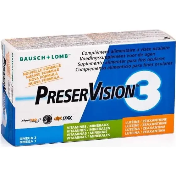Bausch & Lomb Preservision 3 - Øjenpleje kosttilskud, 60 kapsler