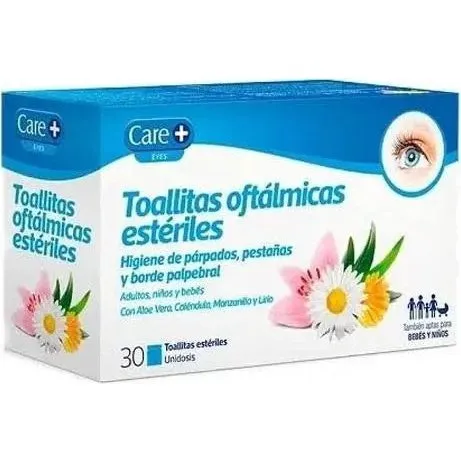 Care+ Sterile oftalmiske vådservietter, 30 stk.