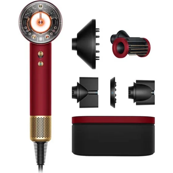 Dyson Supersonic Nural™ Straight+Wavy hårtørrer - Red Velvet/Gold