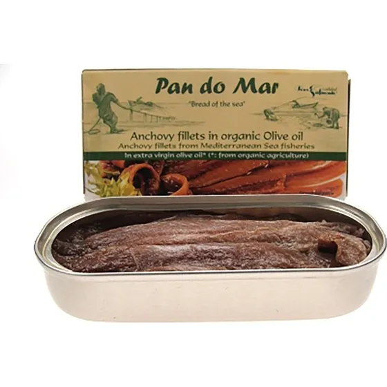 Pan do Mar Ansjoser i økologisk olivenolie, 50g