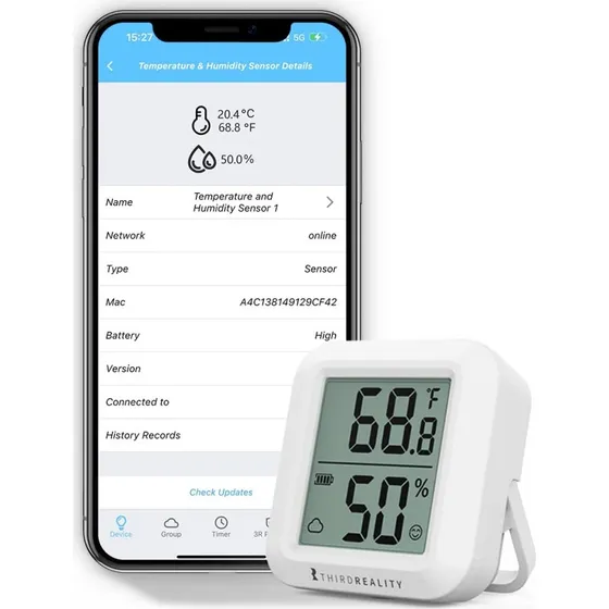 ThirdReality Zigbee Temperatur- og Fugtighedssensor med LCD