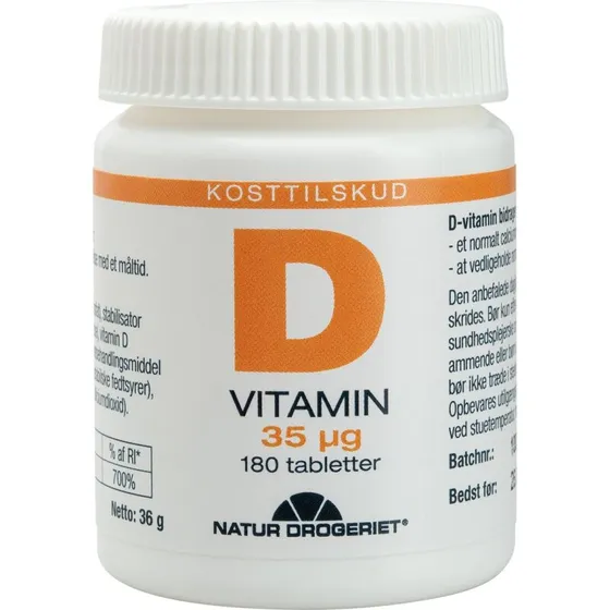 Natur Drogeriet D-vitamin D3 35 µg – 180 tabl.