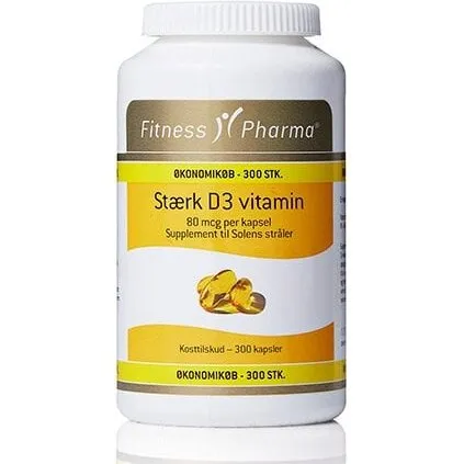 Fitness Pharma Stærk D3 Vitamin 300 kapsler – 80 µg