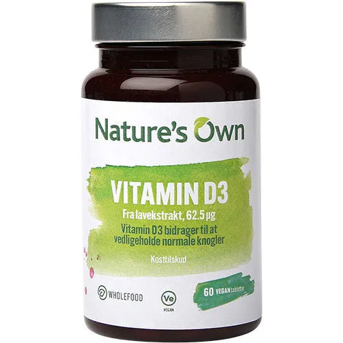 Natures Own Vitamin D3 vegansk 62,5 mcg – 60 tabletter
