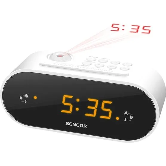 Sencor SRC 3100 W Digitalt Ur med Radio, Hvid