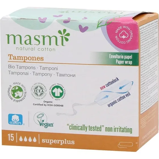Masmi Økologiske Tamponer Superplus (15 stk.)