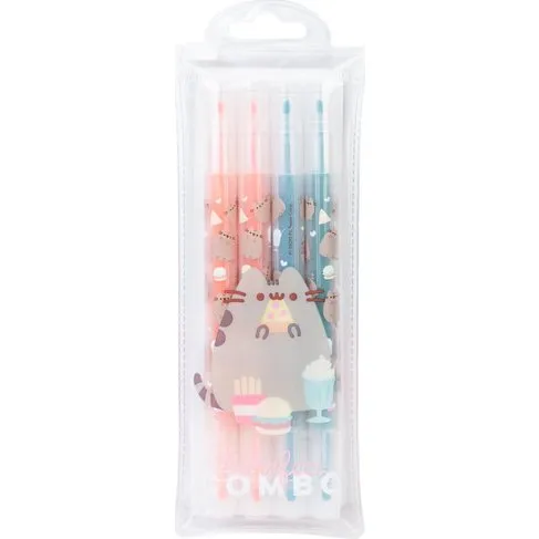 Pusheen Foodie Collection: Sæt med 4 dobbeltsidede tuscher i pastelfarver