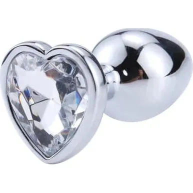 Heart White Anal Plug med Hjerte-juvel S