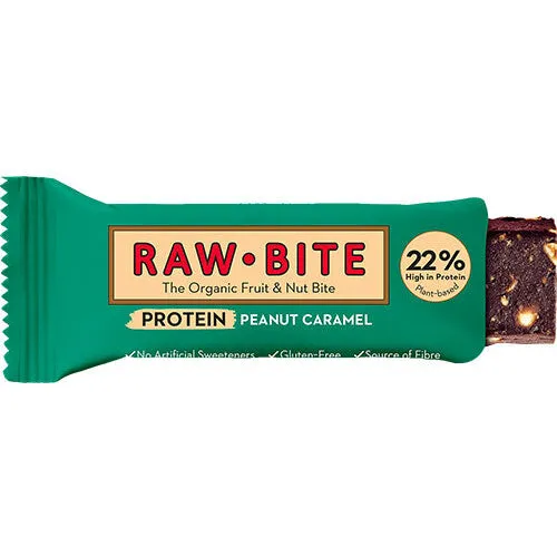 Rawbite Protein Peanut Caramel – 45 g Økologisk
