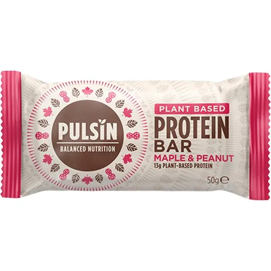 Pulsin Plantebaseret Proteinbar Maple & Peanut 50 g